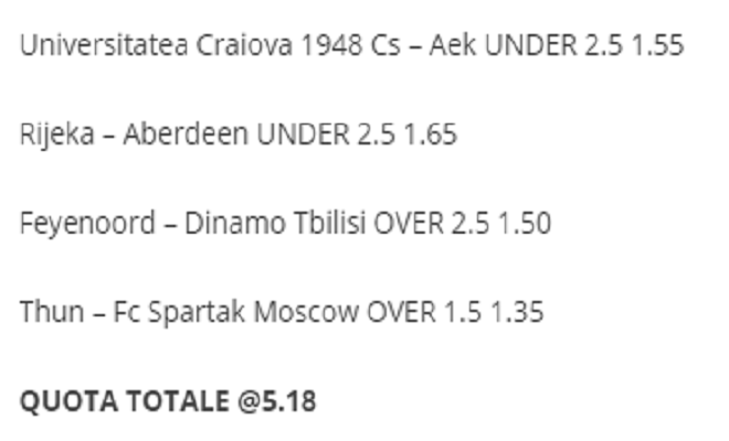 schedina vincente 08-08-19