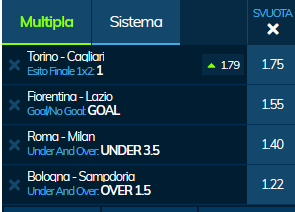 scommesse pronte Serie a 2019-10-27