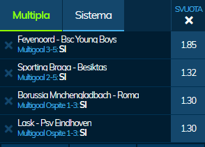 scommesse pronte Europa League 