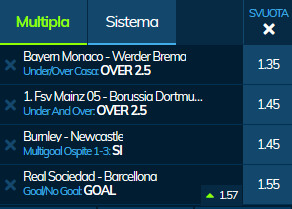 scommesse pronte di oggi 