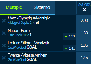 scommesse pronte di oggi 