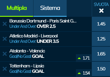 scommesse pronte Champions League 2020-02-19