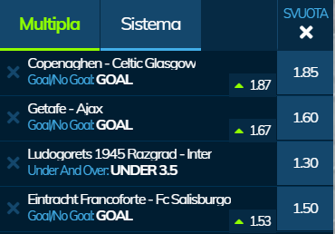 scommesse pronte Europa League 2020-02-20