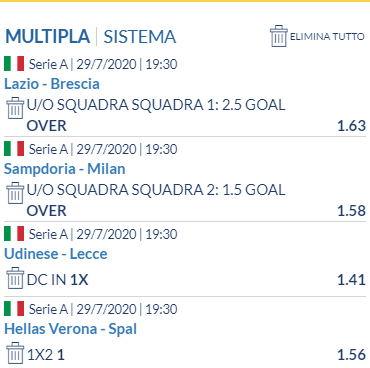 scommesse pronte Serie a 2020-07-29