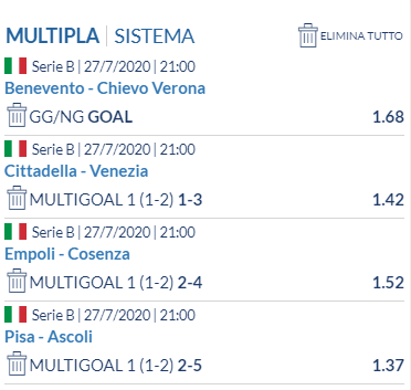 scommesse pronte di oggi 