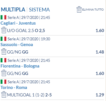 scommesse pronte Serie a 2020-07-29
