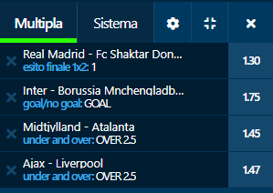 scommesse pronte Champions League 2020-10-21