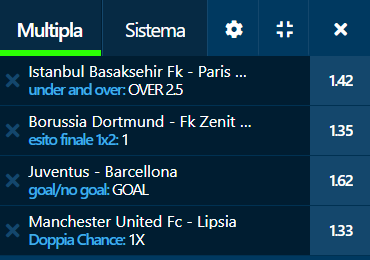 scommesse pronte Champions League 2020-10-27