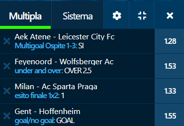 schedine europa league 29-10-20