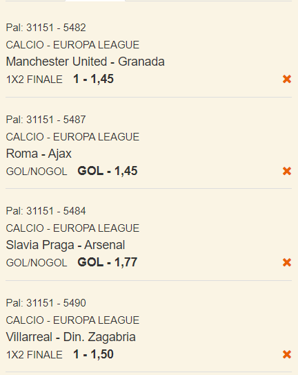 scommesse pronte Europa League 2021-04-15