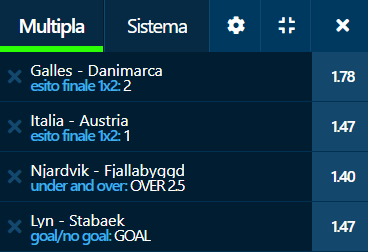 scommesse pronte di oggi 2021-06-26