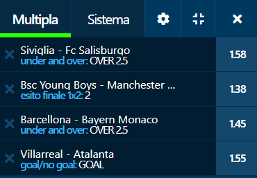 scommesse pronte Champions League 2021-09-14