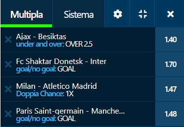 scommesse pronte Champions League 2021-09-28