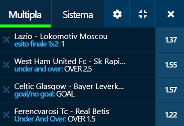 scommesse pronte Europa League 2021-09-30