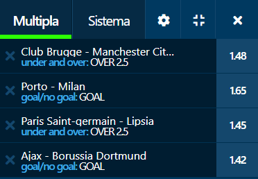 scommesse pronte Champions League 2021-10-19