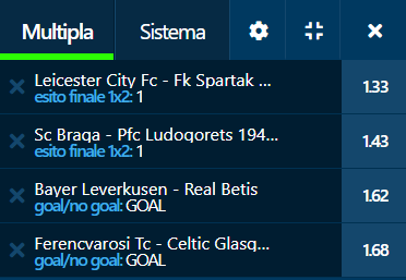 scommesse pronte Europa League 2021-11-04