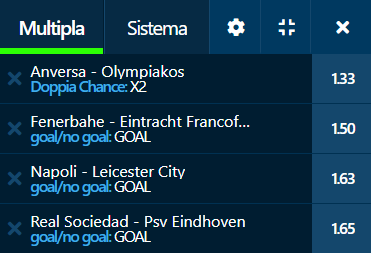 scommesse pronte Europa League 2021-12-09