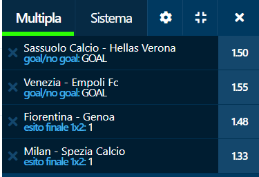 scommesse pronte Serie a 2022-01-16