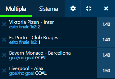 scommesse pronte Champions League 2022-09-13