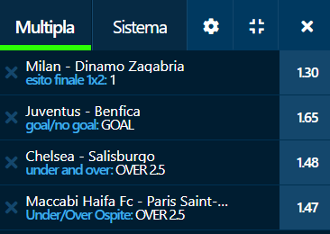 scommesse pronte Champions League 2022-09-13