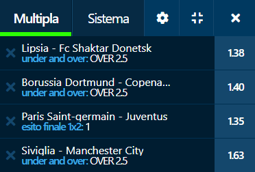 scommessa champions league 06-09-22