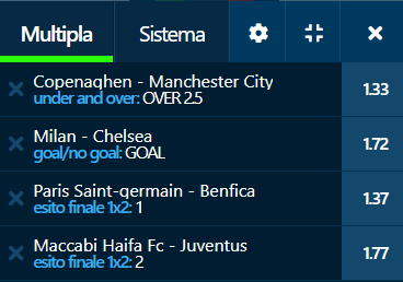 scommesse pronte Champions League 2022-10-11