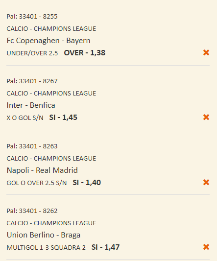 scommesse pronte Champions League 2023-10-04