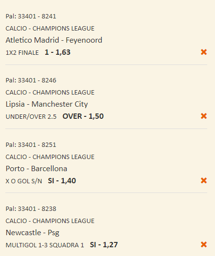 scommesse pronte Champions League 2023-10-04