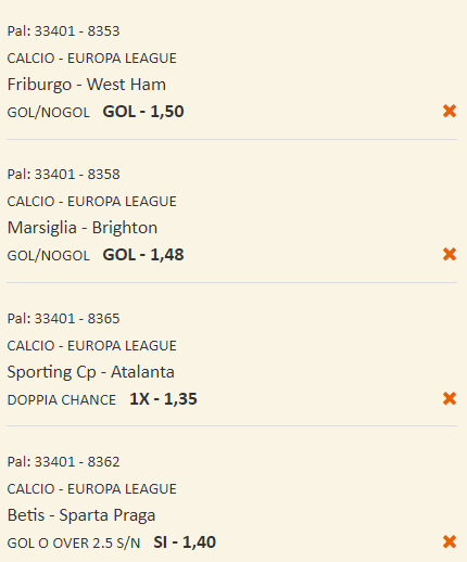 scommesse pronte Europa League 2023-10-05