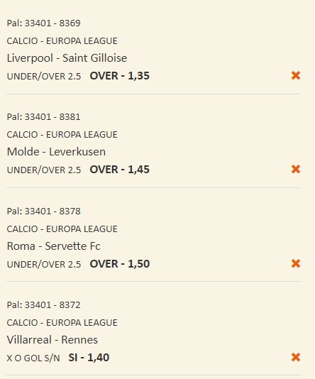 scommesse pronte Europa League 2023-10-05