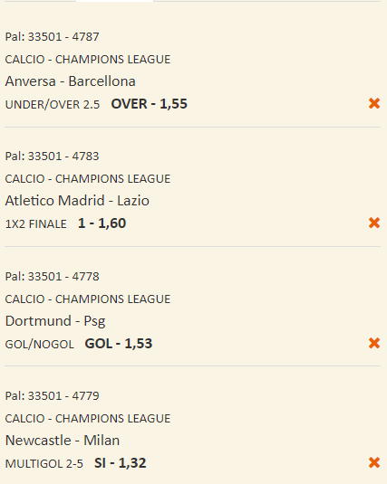 schedina champions league 13-12-23