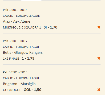 scommesse pronte Europa League 2023-12-14