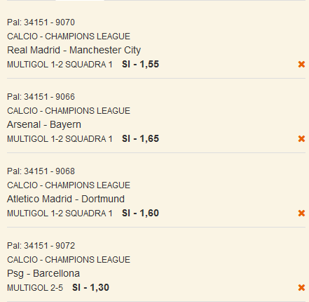 scommesse pronte Champions League 2024-04-09