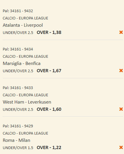 scommesse pronte Europa League 2024-04-17
