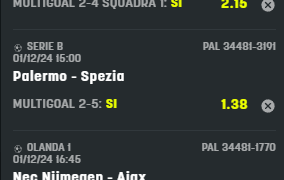 Scommesse vincenti 01-12-24