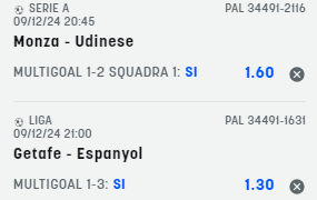 Scommesse vincenti 09-12-24