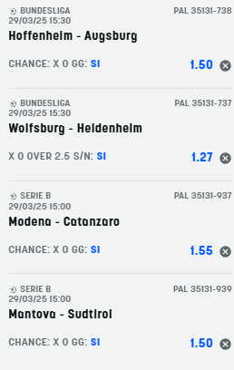 scommesse pronte di oggi 2025-03-29