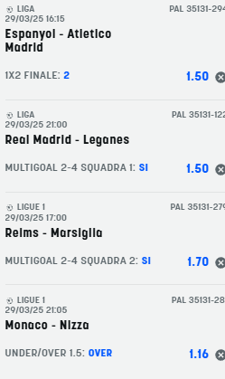 scommesse pronte di oggi 2025-03-29