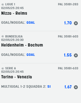 scommesse pronte di oggi 2025-05-02