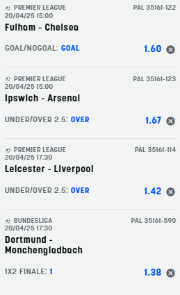 scommesse pronte di oggi 2025-04-20