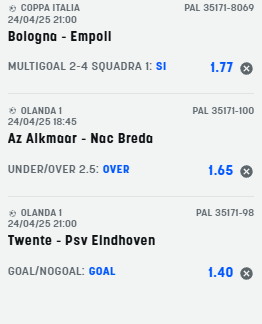 scommesse pronte di oggi 2025-04-24