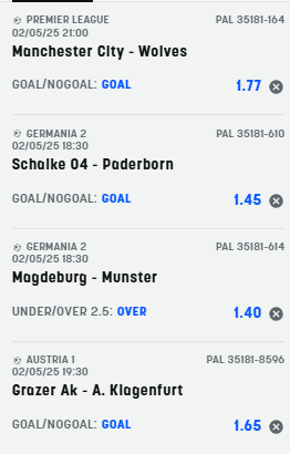 scommesse pronte di oggi 2025-05-02