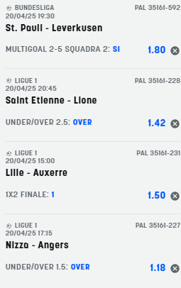 scommesse pronte di oggi 2025-04-20