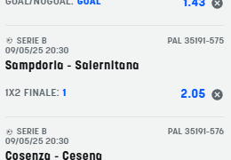 Scommesse vincenti 09-05-25