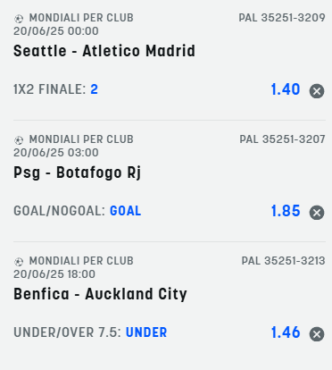 scommesse pronte di oggi 2025-06-20