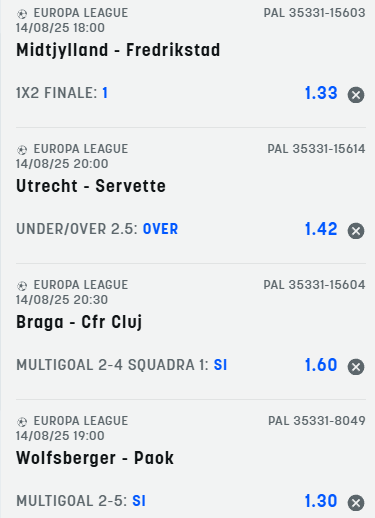 scommesse pronte di oggi 