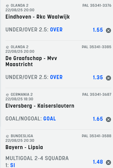 scommesse pronte di oggi 2025-08-22