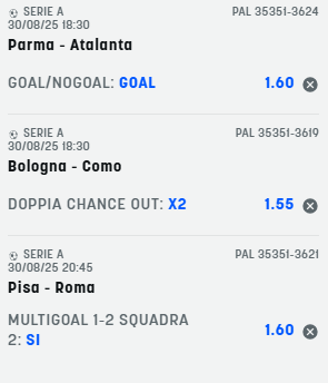 scommesse pronte Serie a 2025-08-31
