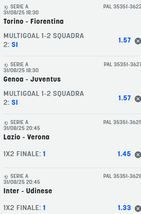 scommesse pronte Serie a 2025-08-31