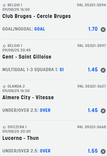 scommesse pronte di oggi 2025-08-09